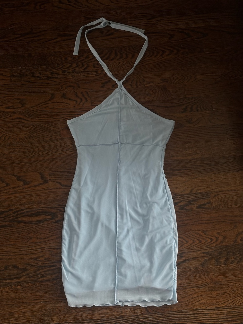 Princess Polly Pale Blue Halter Mini Dress